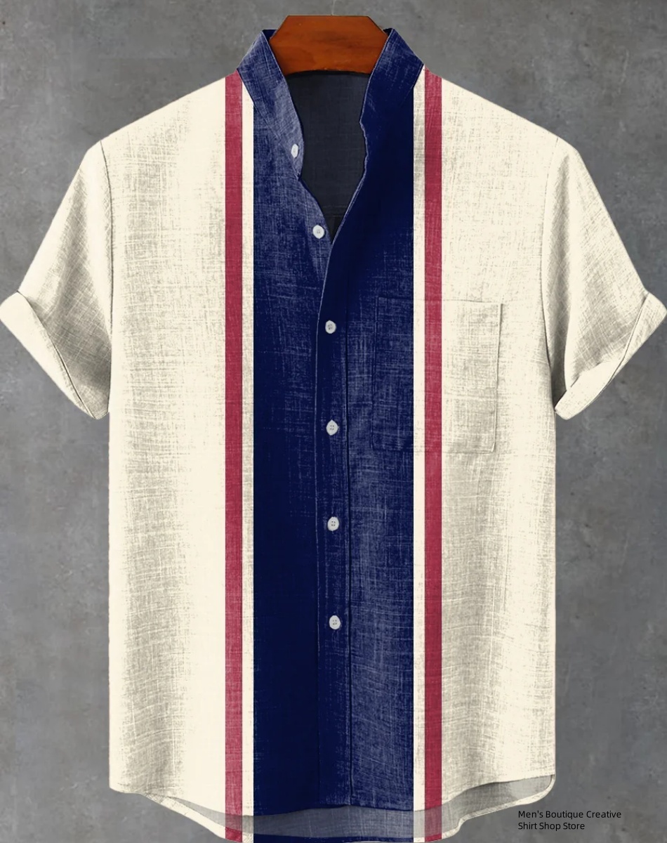 Ethnic Fast Fashion - New Linen Men's 3D Ethnic Pattern
