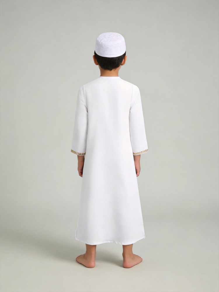 Boys Arabic Thobe White Gold E - Ethnic Gown review and price