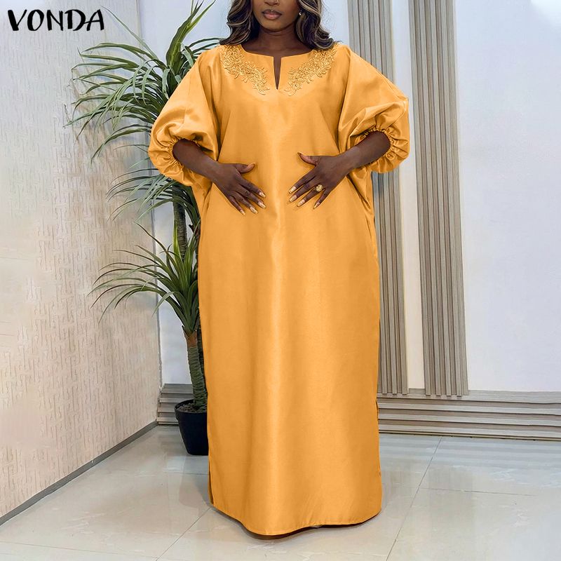 VONDA Plus Size 5XL Flower Pat - Ethnic Gown review and price