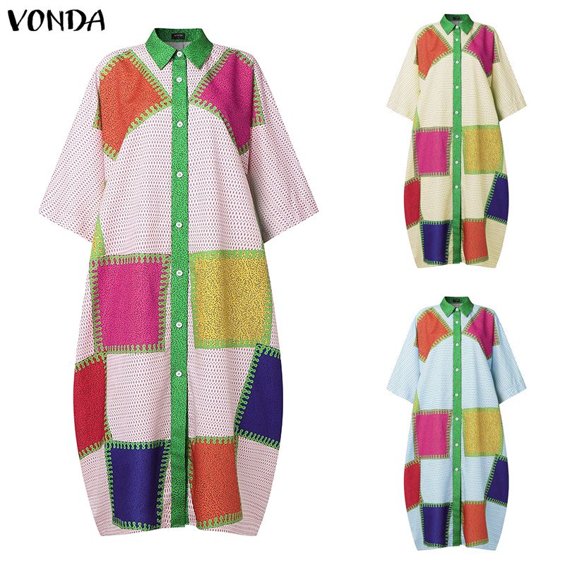 Plus Size 5XL VONDA Bohemian L - Ethnic Gown review and price