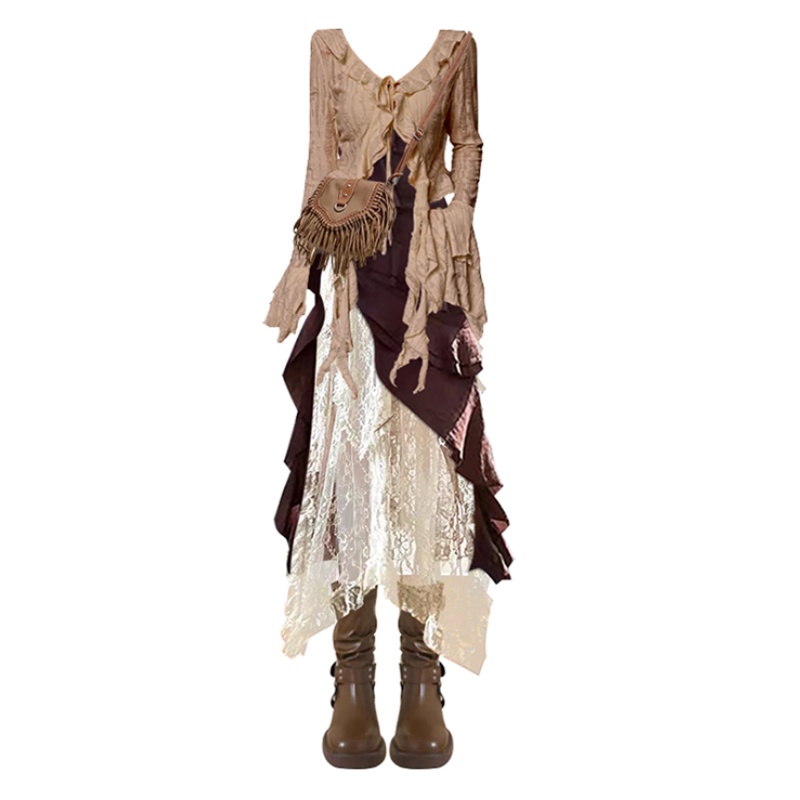 Autumn New Irregular Slim Fit  - Ethnic Fashion Dress review and price